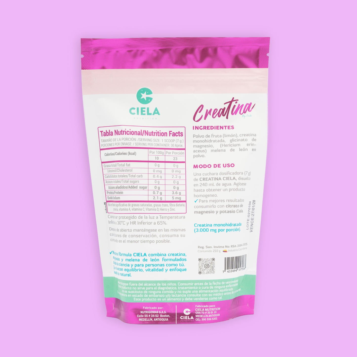 CREATINA BY CIELA 210g