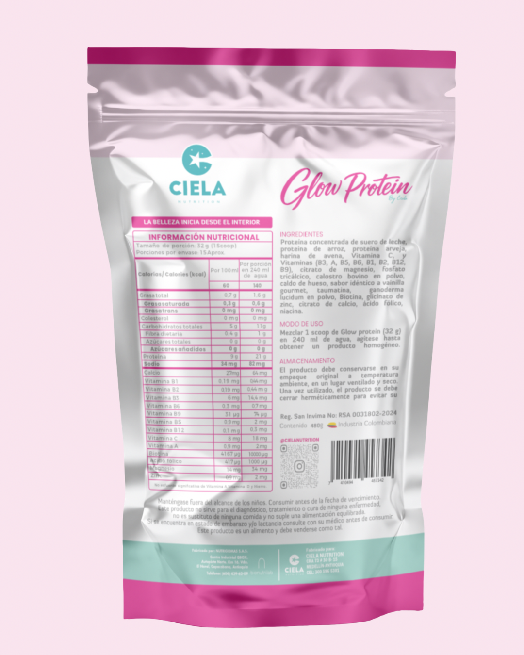 GLOW PROTEIN X 480 GRAMOS